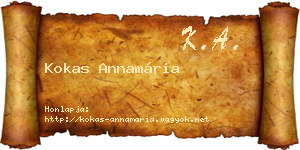 Kokas Annamária névjegykártya