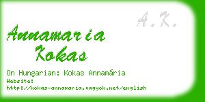 annamaria kokas business card