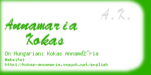 annamaria kokas business card